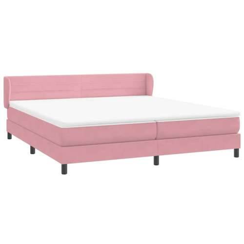 Box Spring krevet s madracima ružičasti 200x210 cm baršun - Ružičasta 200 x 210 cm vodoravne pruge Cijena