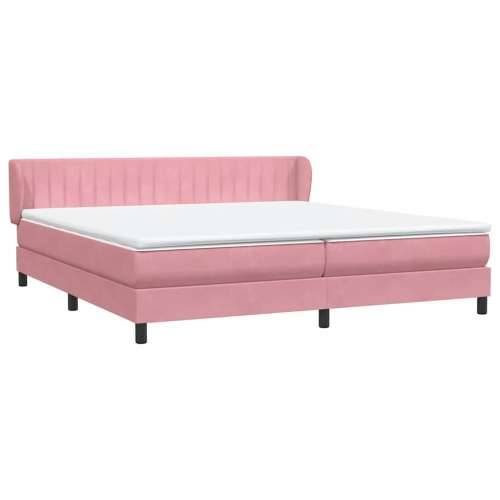 Box Spring krevet s madracima ružičasti 200x210 cm baršun - Ružičasta 200 x 210 cm Okomite pruge Cijena