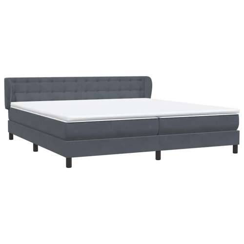 Box Spring krevet s madracima tamno sivi 200x210 cm baršun - Tamno siva 200 x 210 cm gumbi Cijena