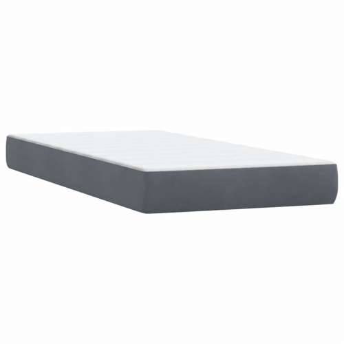 Box Spring krevet s madracima tamno sivi 200x210 cm baršun - Tamno siva 200 x 210 cm gumbi Cijena