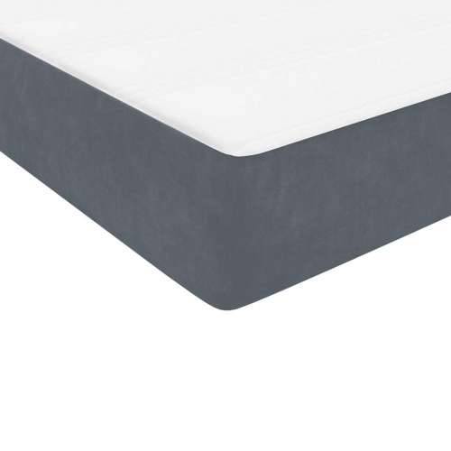 Box Spring krevet s madracima tamno sivi 200x210 cm baršun - Tamno siva 200 x 210 cm gumbi Cijena