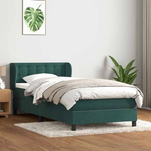 Box Spring krevet s madracem tamnozeleni 80x220 cm baršun - Tamnozelena 80 x 220 cm gumbi Cijena