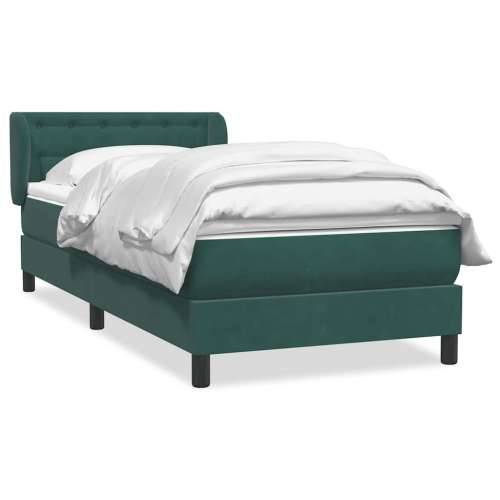 Box Spring krevet s madracem tamnozeleni 80x220 cm baršun - Tamnozelena 80 x 220 cm gumbi Cijena