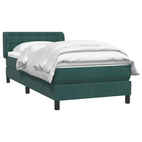Box Spring krevet s madracem tamnozeleni 80x220 cm baršun - Tamnozelena 80 x 220 cm gumbi Cijena