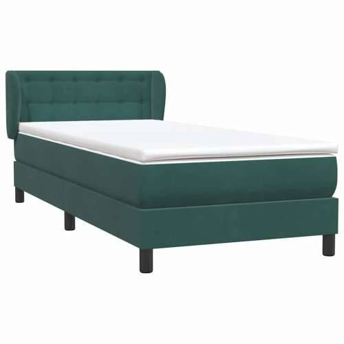 Box Spring krevet s madracem tamnozeleni 80x220 cm baršun - Tamnozelena 80 x 220 cm gumbi Cijena