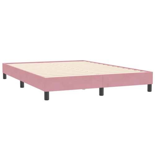 Krevet s oprugama i madracem ružičasti 140x210 cm baršunasti - Ružičasta 140 x 210 cm Obično s čavlima Cijena