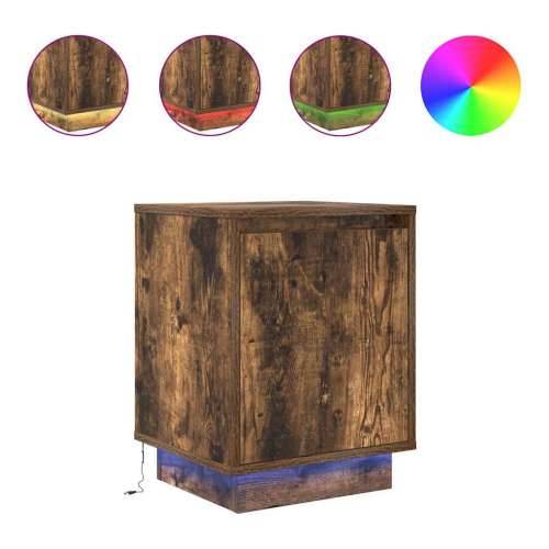 Noćni ormarići s LED svjetlima 2 kom dimljeni hrast 38x34x50 cm - Dimljeni hrast 2 Cijena