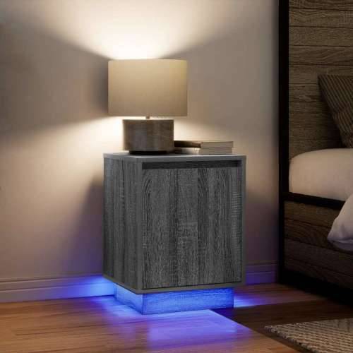 Noćni ormarići s LED svjetlima 2 kom boja hrasta 38x34x50 cm - Sivi hrast sonoma 2 Cijena