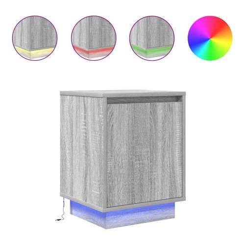 Noćni ormarići s LED svjetlima 2 kom boja hrasta 38x34x50 cm - Sivi hrast sonoma 2 Cijena