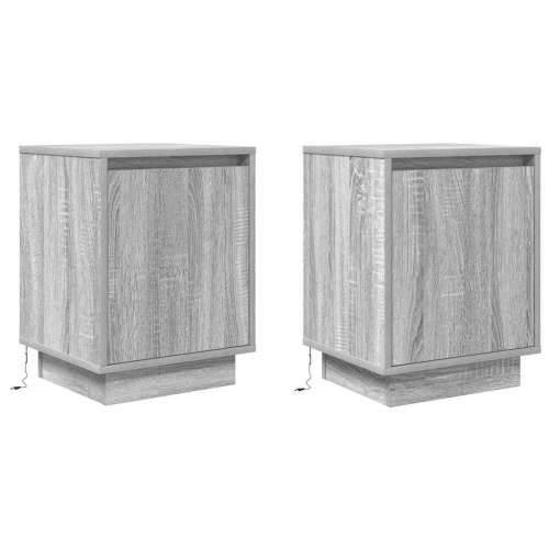 Noćni ormarići s LED svjetlima 2 kom boja hrasta 38x34x50 cm - Sivi hrast sonoma 2 Cijena