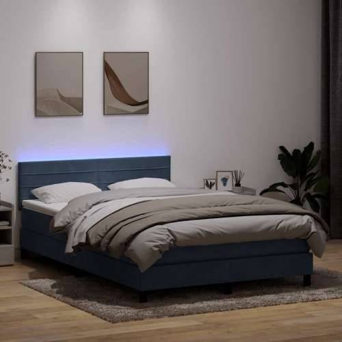 Box spring krevet s madracem tamnosivi 140x210 cm baršunasti - Tamno siva 140 x 210 cm vodoravne pruge Cijena