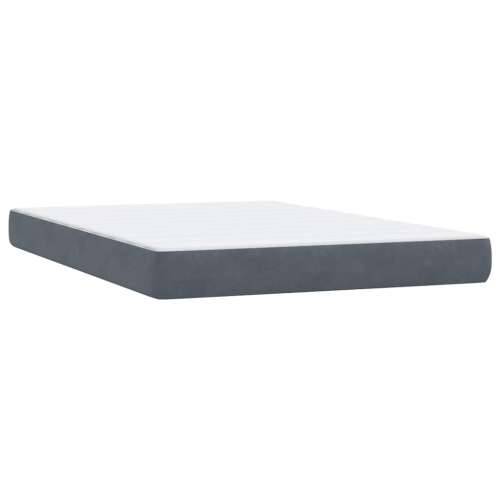 Box spring krevet s madracem tamnosivi 140x210 cm baršunasti - Tamno siva 140 x 210 cm vodoravne pruge Cijena