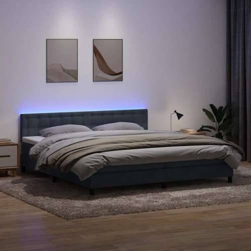 Box spring krevet s madracem tamnosivi 200x210 cm baršunasti - Tamno siva 200 x 210 cm gumbi Cijena