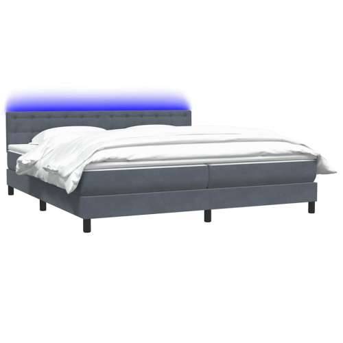 Box spring krevet s madracem tamnosivi 200x210 cm baršunasti - Tamno siva 200 x 210 cm gumbi Cijena