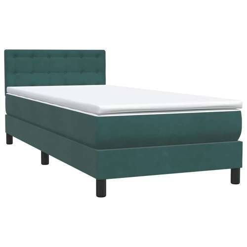 Box Spring krevet s madracem tamnozeleni 80x220 cm baršun - Tamnozelena 80 x 220 cm gumbi Cijena