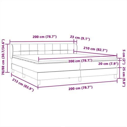 Box Spring krevet s madracima tamno sivi 200x210 cm baršun - Tamno siva 200 x 210 cm Blok s kvadratima Cijena