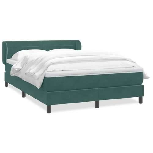 Box spring krevet s madracem tamnozeleni 140x210 cm baršunasti - Tamnozelena 140 x 210 cm vodoravne pruge Cijena