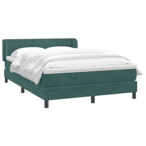 Box spring krevet s madracem tamnozeleni 140x210 cm baršunasti - Tamnozelena 140 x 210 cm vodoravne pruge Cijena