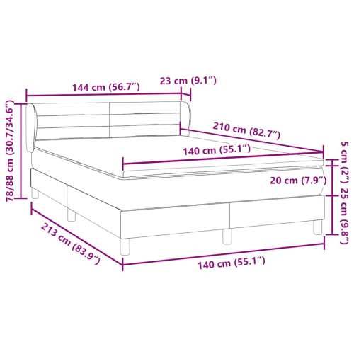 Krevet s oprugama i madracem ružičasti 140x210 cm baršunasti - Ružičasta 140 x 210 cm vodoravne pruge Cijena