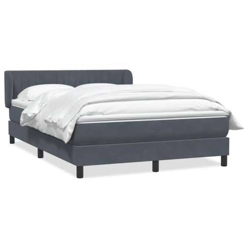 Box spring krevet s madracem tamnosivi 140x210 cm baršunasti - Tamno siva 140 x 210 cm Okomite pruge Cijena