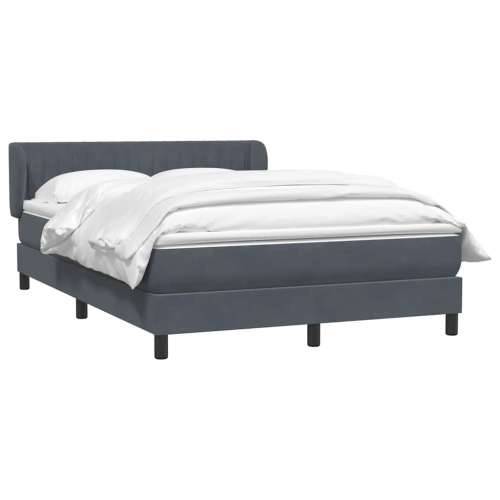 Box spring krevet s madracem tamnosivi 140x210 cm baršunasti - Tamno siva 140 x 210 cm Okomite pruge Cijena