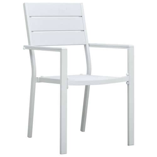 Vrtne stolice 4 kom bijele HDPE s izgledom drva Cijena