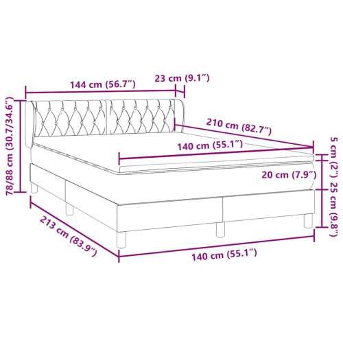 Box spring krevet s madracem tamnosivi 140x210 cm baršunasti - Tamno siva 140 x 210 cm Dizajn s gumbima Cijena