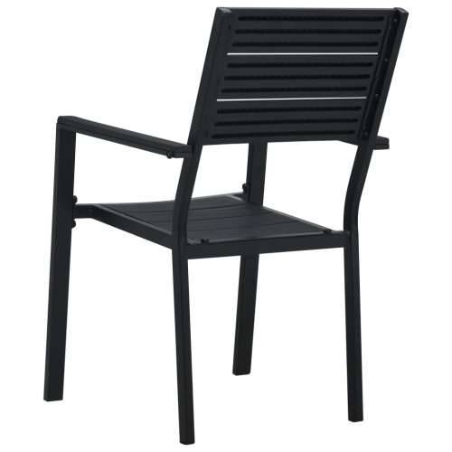 Vrtne stolice 2 kom crne HDPE s izgledom drva Cijena