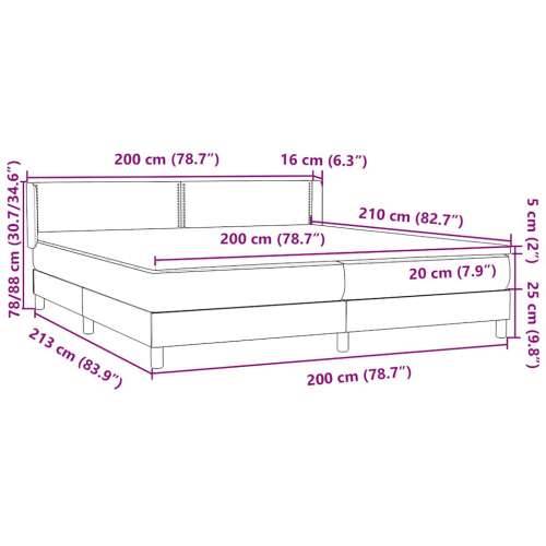 Box spring krevet s madracem tamnosivi 200x210 cm baršunasti - Tamno siva 200 x 210 cm Obično s čavlima Cijena