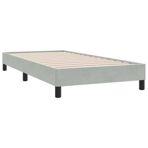 Box Spring krevet s madracem svijetlo sivi 90x210 cm baršun - 90 x 210 cm vodoravne pruge Svjetlosiva Cijena
