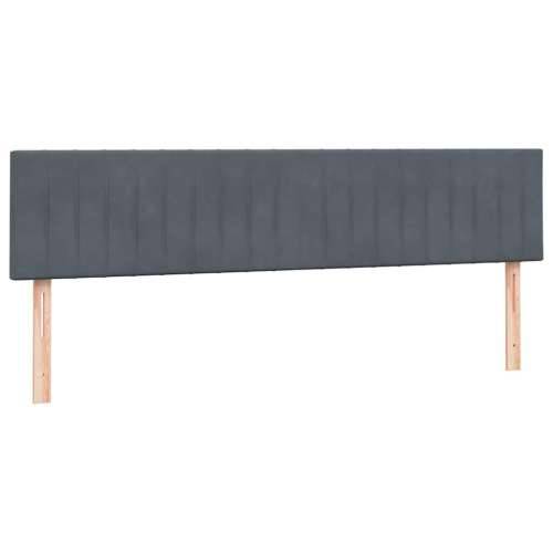 Box spring krevet s madracem tamnosivi 200x210 cm baršunasti - 200 x 210 cm Okomite pruge Tamno siva Cijena
