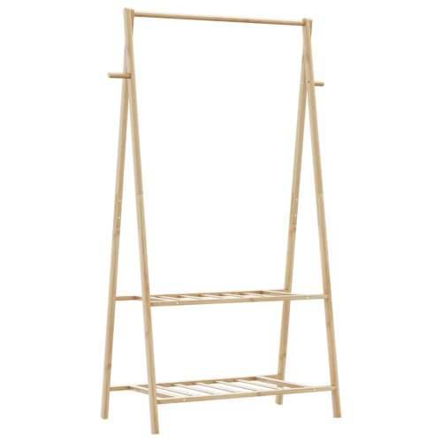 Stalak za odjeću s policama 96x45,5x150,5 cm od bambusa - 96 cm 1 bez kotača bambus Cijena