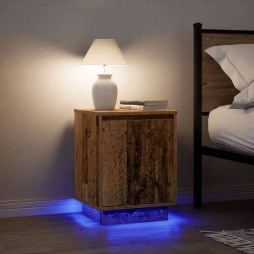 Noćni ormarići s LED svjetlima 2 kom boja drva 38x34x50 cm - Staro drvo 2 Cijena