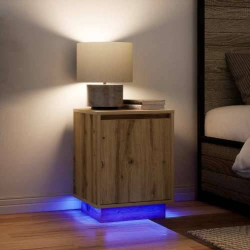 Noćni ormarići s LED svjetlima 2 kom boja hrasta 38x34x50 cm - hrast artisan 2 Cijena