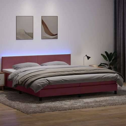 Box Spring krevet s madracem ružičasti 180x220 cm samt - Ružičasta 180 x 220 cm Gladak dizajn Cijena