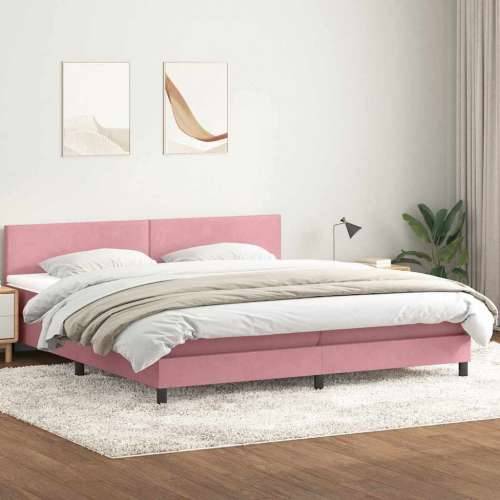 Box Spring krevet s madracem ružičasti 180x220 cm samt - Ružičasta 180 x 220 cm Gladak dizajn Cijena