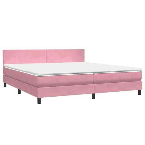 Box Spring krevet s madracem ružičasti 180x220 cm samt - Ružičasta 180 x 220 cm Gladak dizajn Cijena