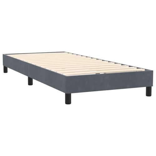 Box spring krevet s madracem tamnosivi 80 x 220 cm baršunasti - Tamno siva 80 x 220 cm Obično s čavlima Cijena