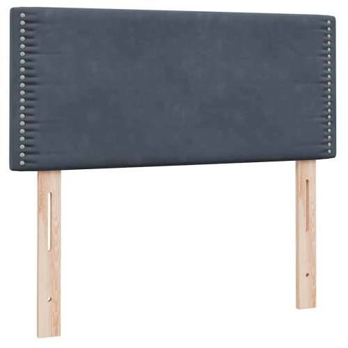 Box spring krevet s madracem tamnosivi 80 x 220 cm baršunasti - Tamno siva 80 x 220 cm Obično s čavlima Cijena