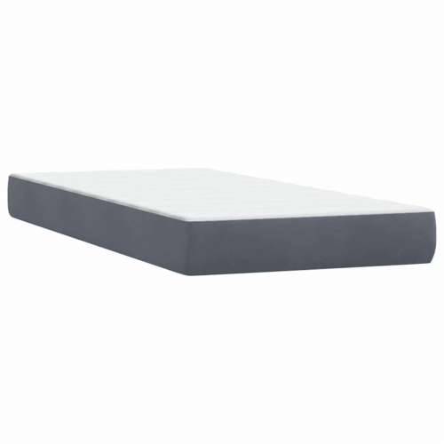 Box spring krevet s madracem tamnosivi 80 x 220 cm baršunasti - Tamno siva 80 x 220 cm Obično s čavlima Cijena