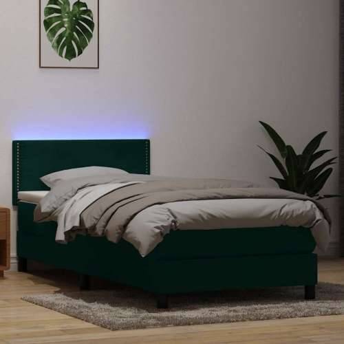 Box Spring krevet s madracem tamnozeleni 80x220 cm baršun - Tamnozelena 80 x 220 cm Obično s čavlima Cijena
