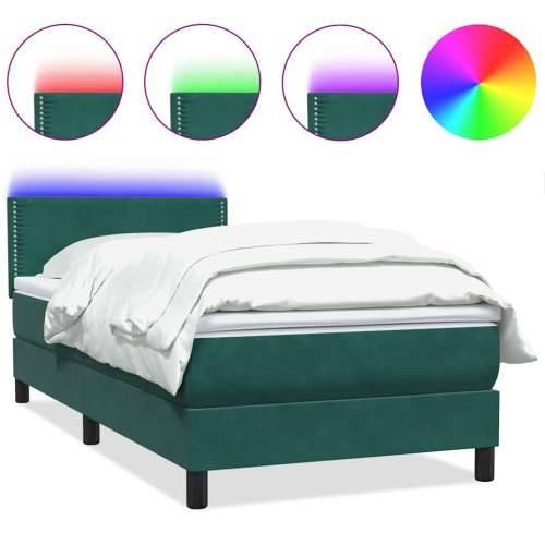 Box Spring krevet s madracem tamnozeleni 80x220 cm baršun - Tamnozelena 80 x 220 cm Obično s čavlima Cijena