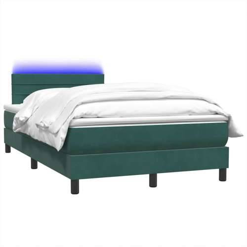 Box spring krevet s madracem tamnozeleni 120x210 cm baršunasti - Tamnozelena 120 x 210 cm vodoravne pruge Cijena