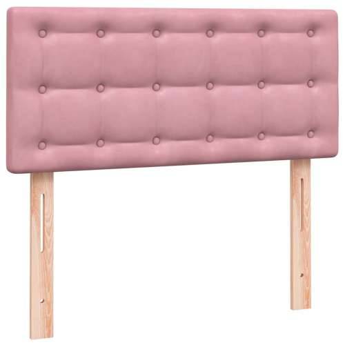 Box Spring krevet s madracem ružičasti 100x220 cm baršun - Ružičasta 100 x 220 cm gumbi Cijena