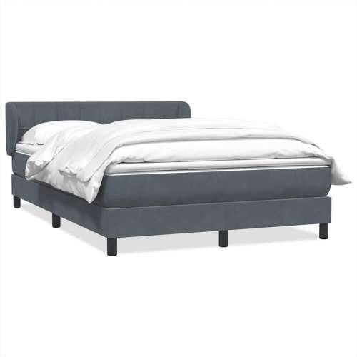 Box spring krevet s madracem tamnosivi 140x210 cm baršunasti - Tamno siva 140 x 210 cm Blok s kvadratima Cijena