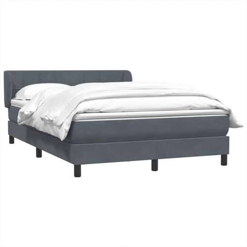 Box spring krevet s madracem tamnosivi 140x210 cm baršunasti - Tamno siva 140 x 210 cm Blok s kvadratima Cijena