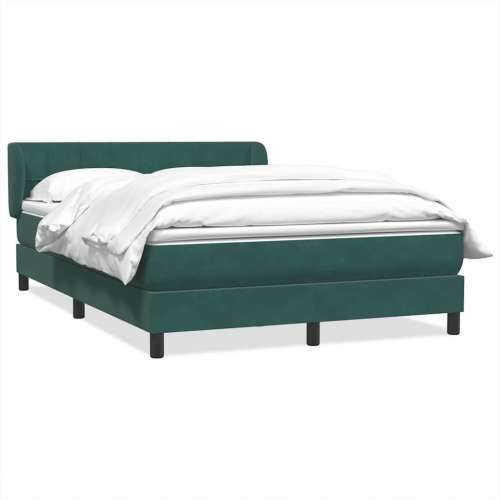 Box spring krevet s madracem tamnozeleni 140x210 cm baršunasti - Tamnozelena 140 x 210 cm Blok s kvadratima Cijena