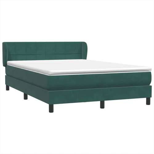 Box spring krevet s madracem tamnozeleni 140x210 cm baršunasti - Tamnozelena 140 x 210 cm Blok s kvadratima Cijena