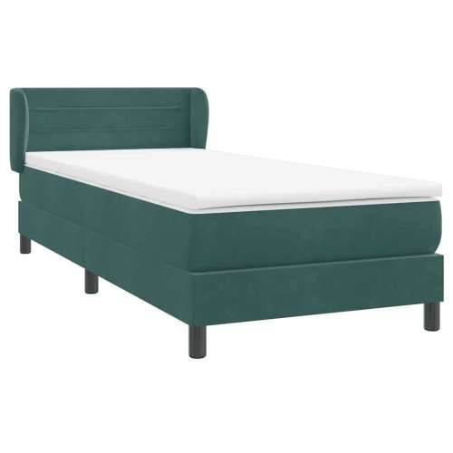 Box Spring krevet s madracem tamnozeleni 80x220 cm baršun - Tamnozelena 80 x 220 cm vodoravne pruge Cijena