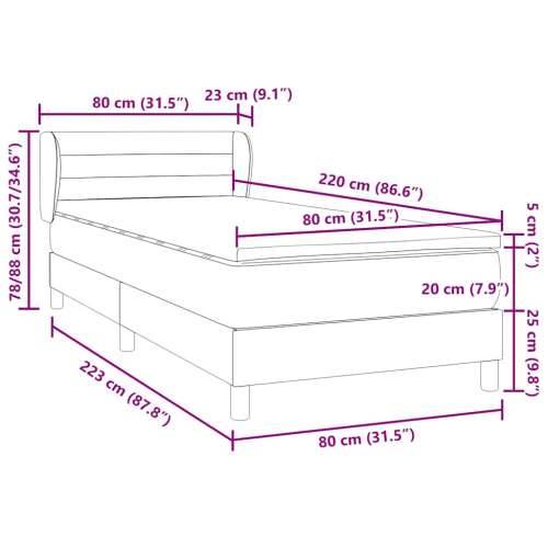 Box Spring krevet s madracem tamnozeleni 80x220 cm baršun - Tamnozelena 80 x 220 cm vodoravne pruge Cijena